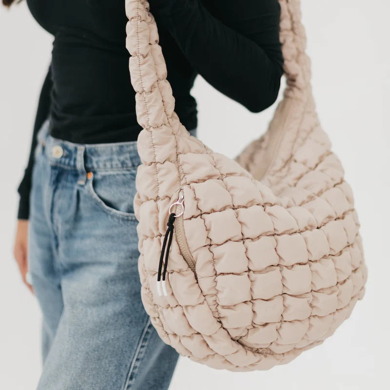 Quilted Hobo Tote Bag