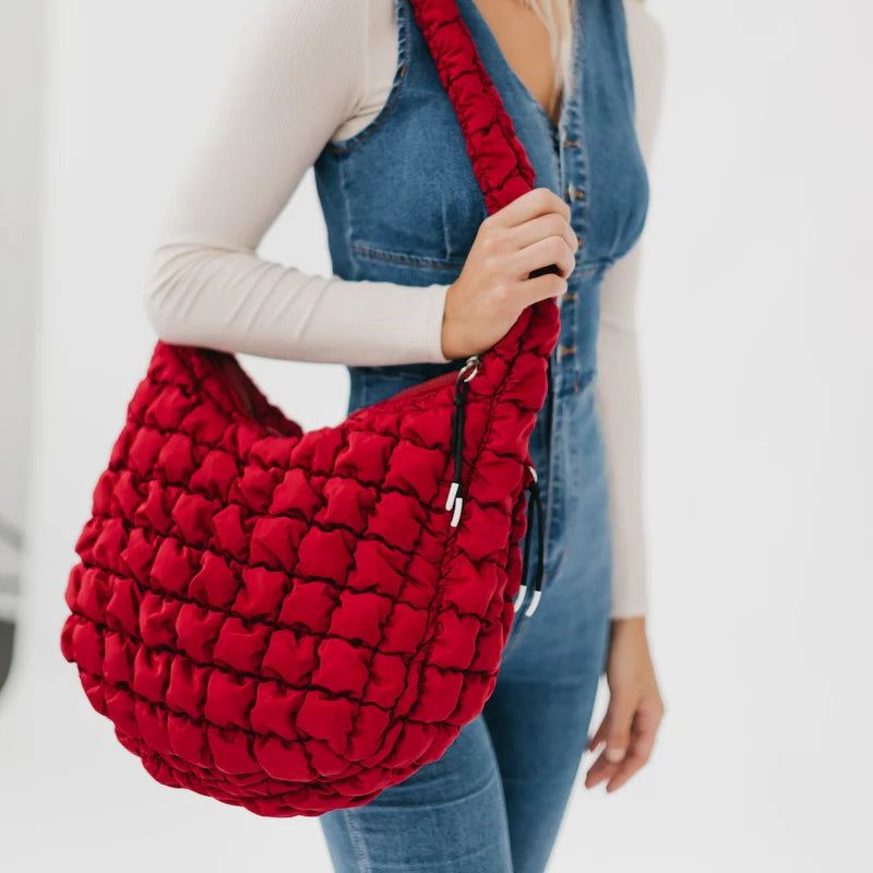 Quilted Hobo Tote Bag