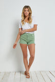 High Rise Criss Cross Shorts-Leaf