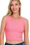 Ribbed Cropped Sleeveless Top